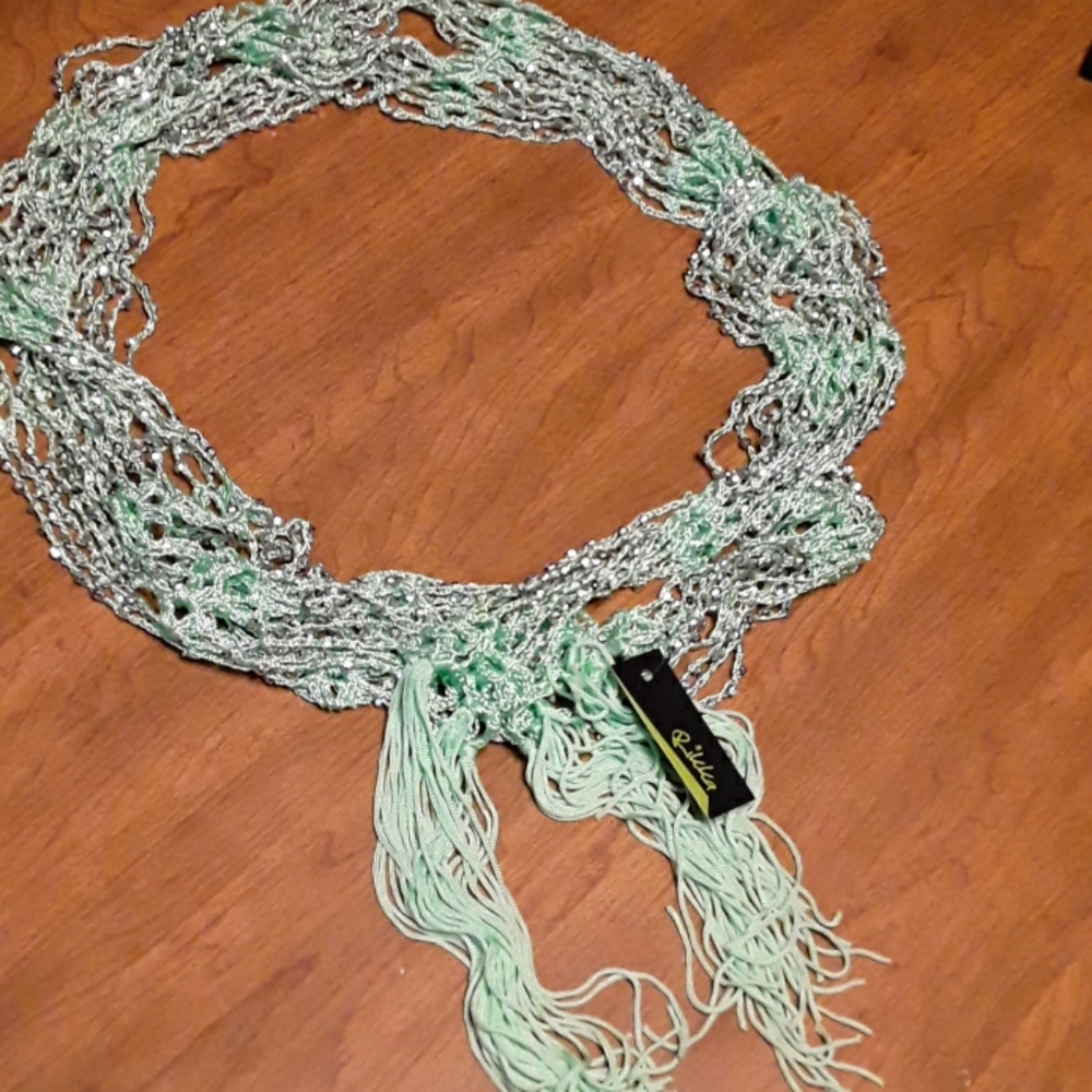NWT Rikka beaded crocheted scarf/belt